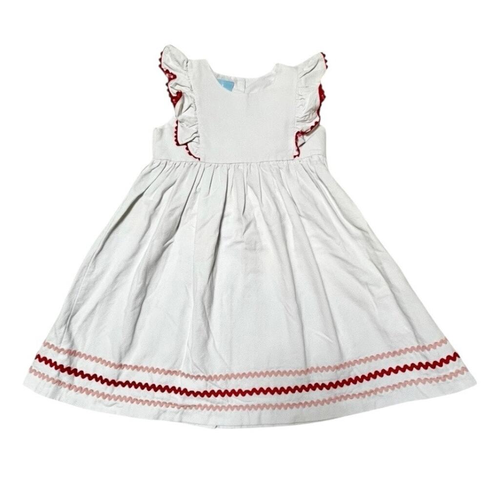 Bella Bliss White Textured Pinnie Dress Size 7